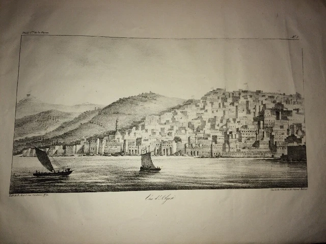 ALGÉRIE. JUIF D'ALGER et MAURE d'ALGER, KABYLE . Lithographie de 1830