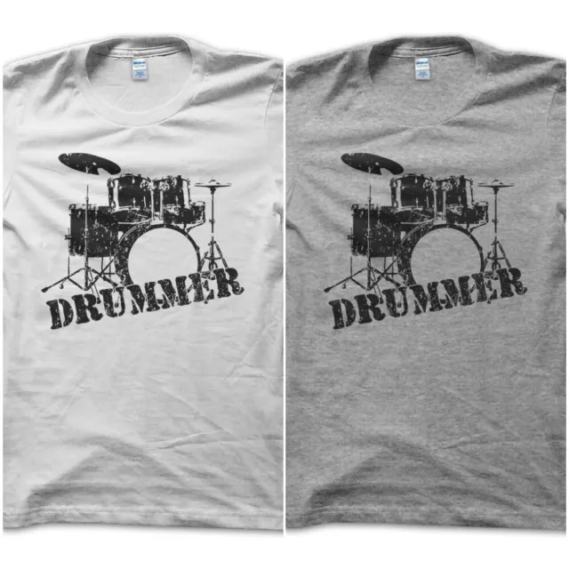 T-Shirt Maglietta Drummer Batterista Drum Batteria Musica Rock Band Idea Uomo