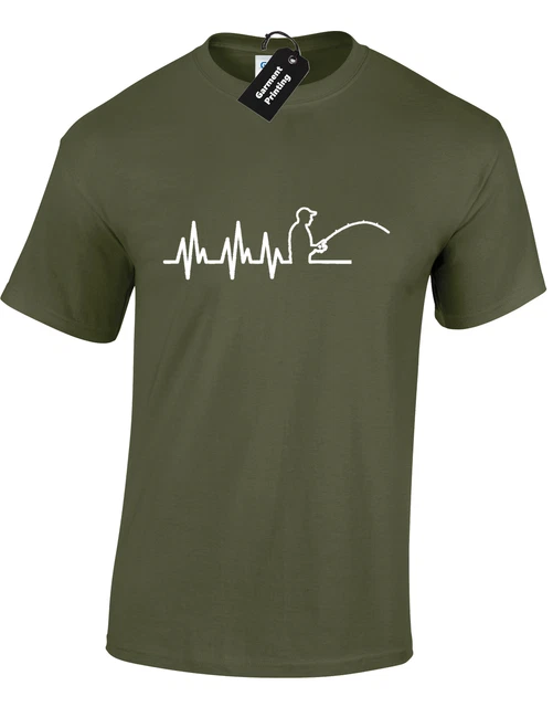 Fishing Ekg Ecg Mens T Shirt Tee Carp Fishing Angling Fisherman Gift Idea Dad