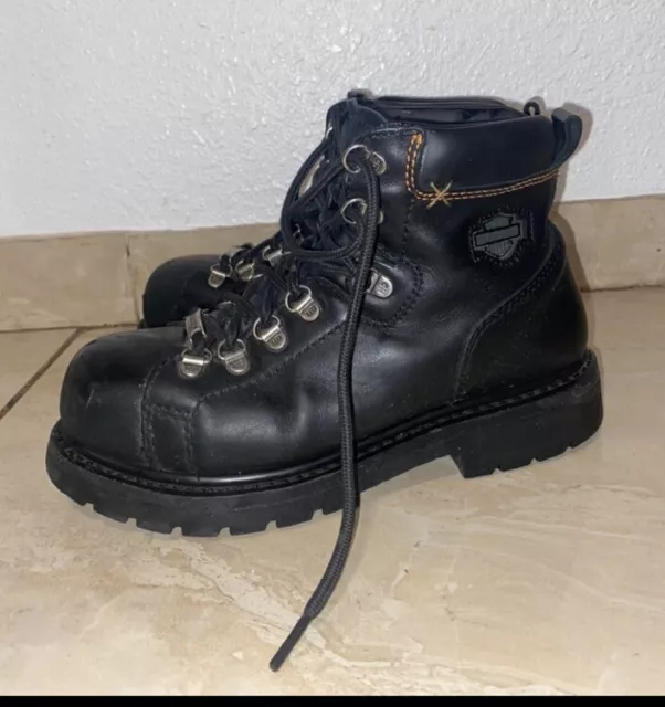 Black Harley-Davidson Women's Gabby Steel Toe Motorcycle Boots. Sz 8.5