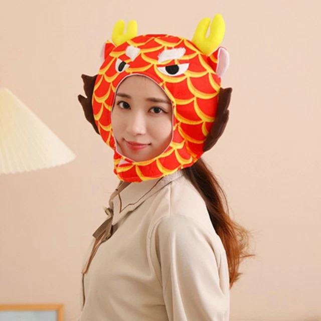 SPRING FESTIVAL DRAGON Hat Festive Headwear Chinese Plush for Winter