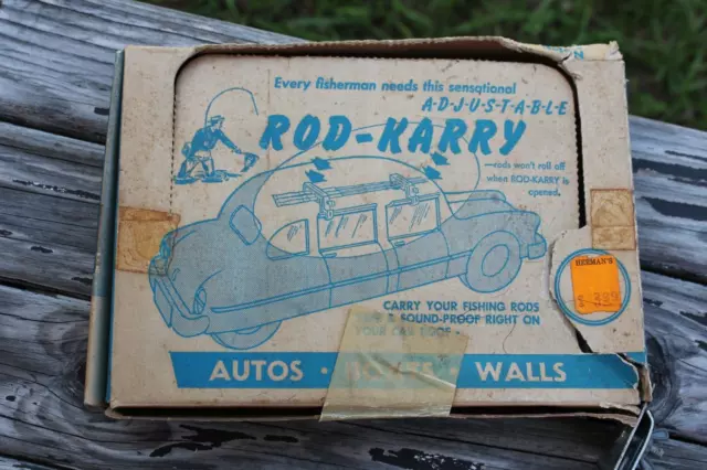 Vintage Drip Rail Fishing rod pole holder carrier rack roof mount nos