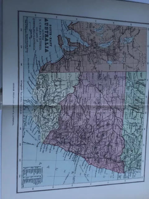 Map Of South East Australia N S Wales Victoria Part Queensland  1905 #8 Phillips