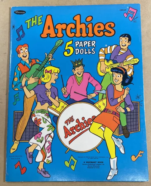 Vintage The Archies Paper Doll Book Whitman (1969) Betty Veronica Jughead