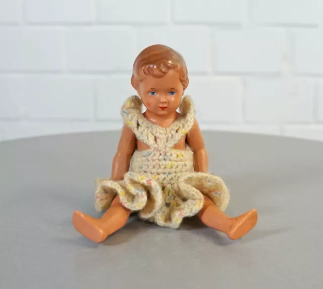 alte Schildkröt Puppe Ursel 22 cm Nr. 22 Sammlerstück Vintage 40er 50er J. RAR