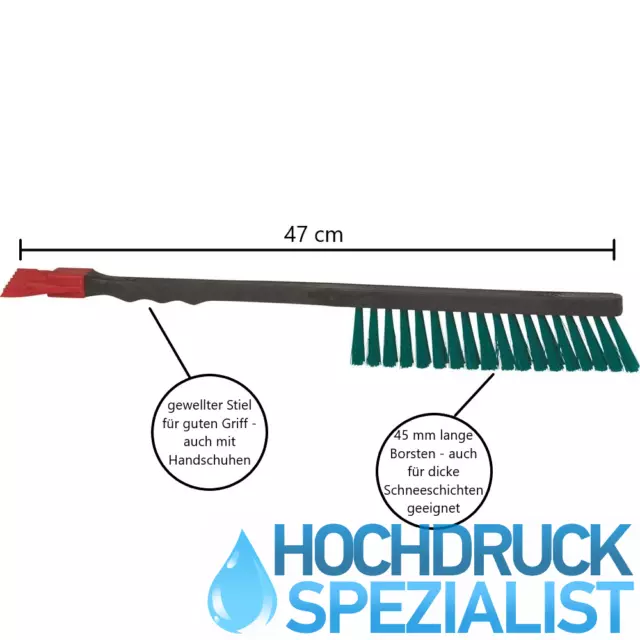 Auto Eiskratzer mit Schneebesen Eisschaber Schneebürste lang Schneefeger Besen 2