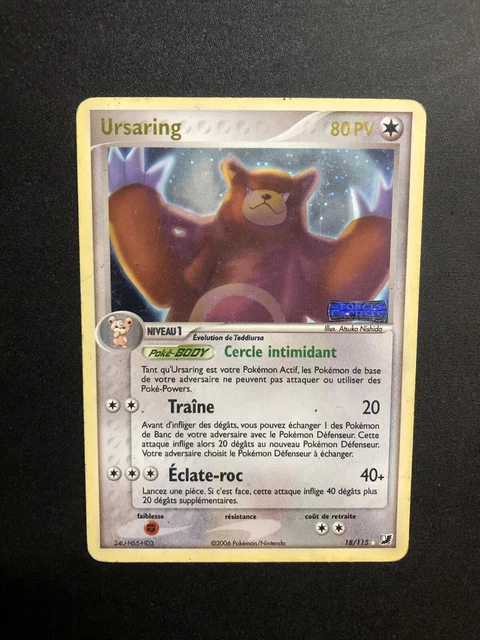 Carte Pokémon Ursaring rare holo 18/115 - EX Forces Cachées - État classeur FR