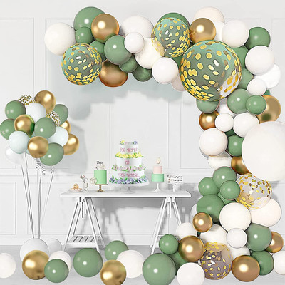 Matrimonio Arco di Palloncini Verdi Avocado per Decorazioni Compleanno Festa Tema Giungla Kit Ghirlanda Palloncini Verdi 102 pezzi Palloncini Verde Salvia Bianchi Oro Battesimo Bambino 