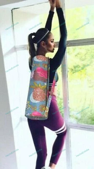 Indien The Paume Arbre Main Bloc Imprimé Yoga Tapis Porte Sacs Gym Sacs
