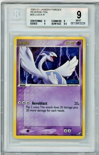 Lugia 29/115 Reverse Holo Foil Ex Unseen Forces Set Collection Pokemon Card Bgs