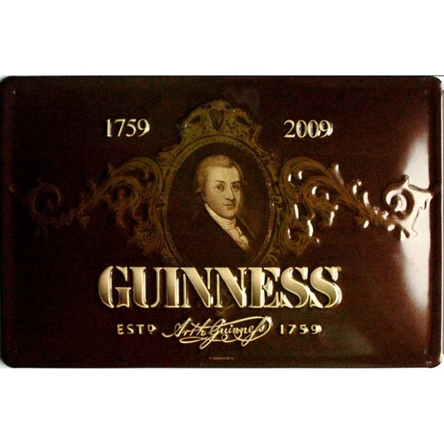 Plaque émaillée double face style Guinness - France