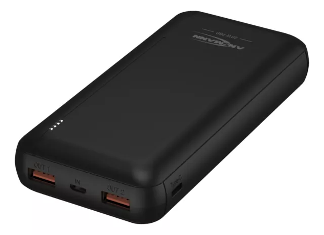 ANSMANN Powerbank 20000mAh PD 20W Schnellladefunktion