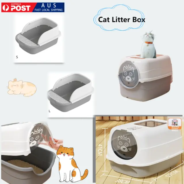 Au large Cat Litter Box Toilet Send Shovel Fully Enclosed Detachable Pet Bedpan