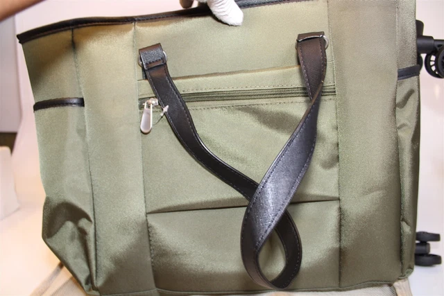 Samantha Brown NEW Olive Geo Camo 2PC Set Carry On/Tote Bag Luggage S7655-35-2PC 22