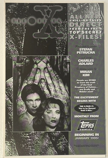 1995 Topps X-Files Special Ashcan Edition #1 Comic Book Insert VF/NM HTF 2