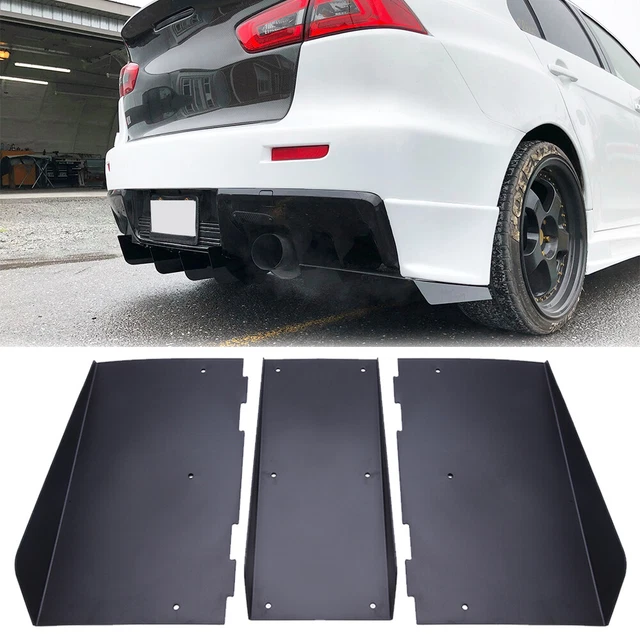 Rear Diffuser 4 Shark Fins Bumper Lip Splitter Spoiler For Mitsubishi Lancer EVO