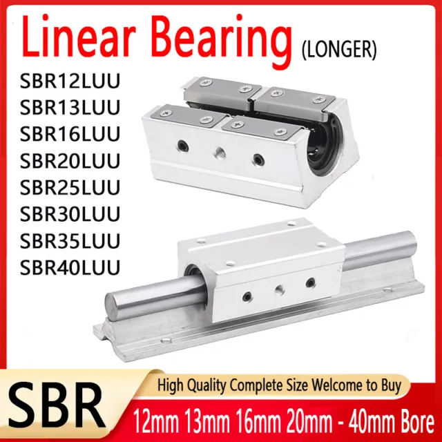 SBR 12/13/16/20/25LUU Aluminum Open Linear Motion Bearing Slide for Linear Rail