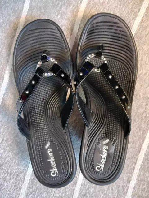 SKECHERS CALI WOMEN'S sz8 Kitty Wedge Sandals/Thongs $16.00 - PicClick