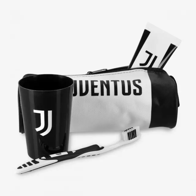 Set Igiene Orale Spazzolino Dentrifricio Tazza Astuccio Originale Juventus