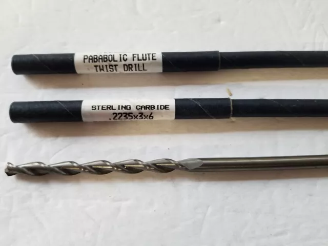 Parabolic Flute Drill Bits .2235 Solid Carbide