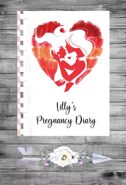 Personalised Pregnancy Notebook Memory Book Journal Diary Baby - 30