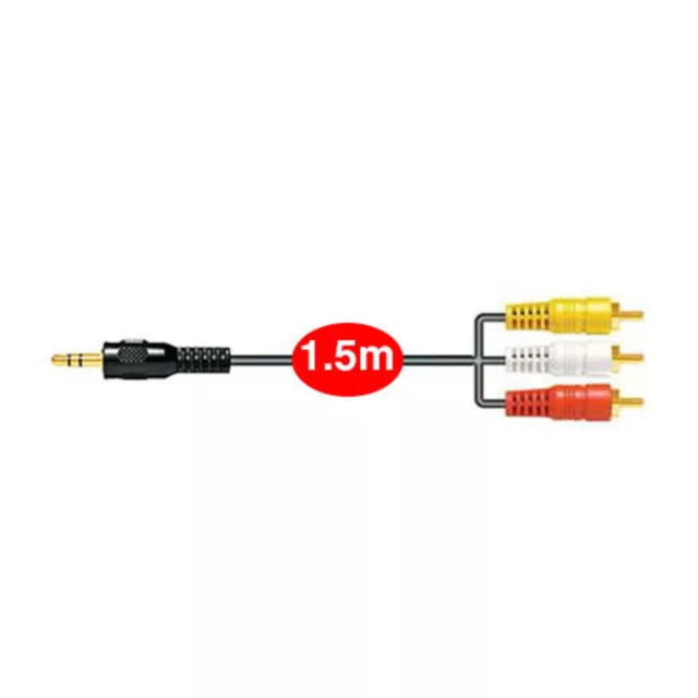 Sansai 1.5m 3.5mm Aux Stereo Male to RCA Cable/AV Plug Audio Video for DVD TV