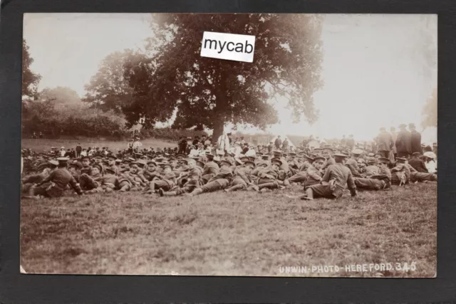 Postcard Herefordshire Regiment military early RP by Unwin of Hereford 345