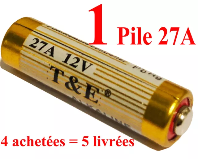 Lot de 5 piles alcalines 27 A 12 V V27A LR27A MN27 L828 A27 12 V