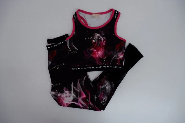 River Island Girls 2 Piece Outfit Set Age 9-10 Leggings and Top VGC