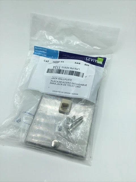 Leviton C0256-SS Telephone Wall Phone Wallplate Surface Mount Jack