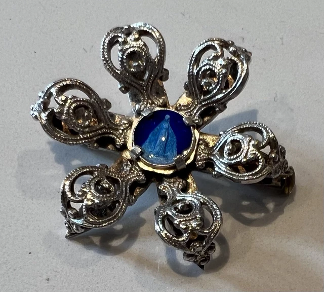 Médalle Broche Verge Mare en argent ancenne françase, broche