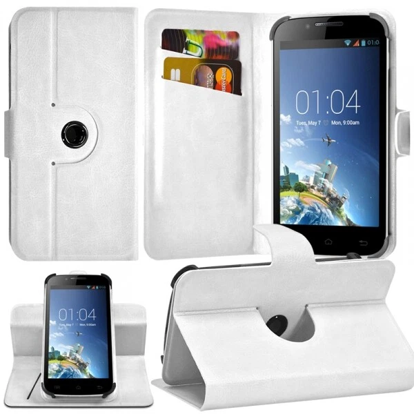 Housse 360° Pour Archos 45b Neon - Étui Portefeuille Avec Motif Smile - Neuf - Envoi D'Allemagne