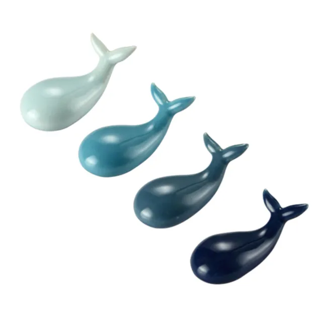 4 piezas Palillos de ballena Tenedor de descanso Estante de varillas de cerámica Cuchara