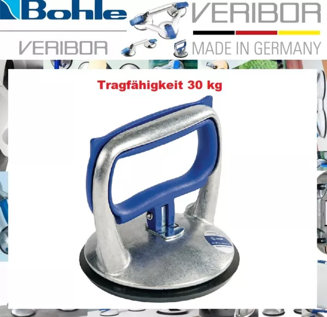 VERIBOR Saugheber blue line 600.0BL Tragfähigkeit 30kg Kopf-Ø 120mm Glas Fliesen