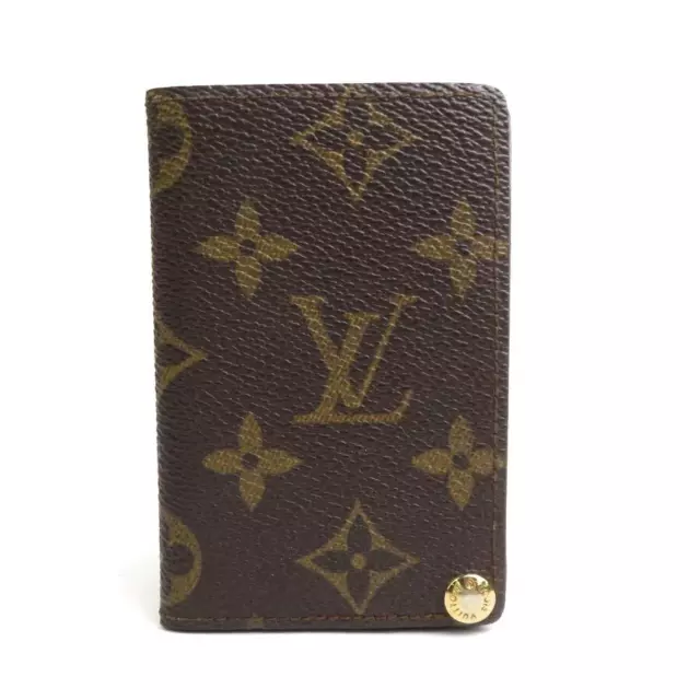 Auth Louis Vuitton Monogram Porte Cartes Credite Pression M60937 Card Case