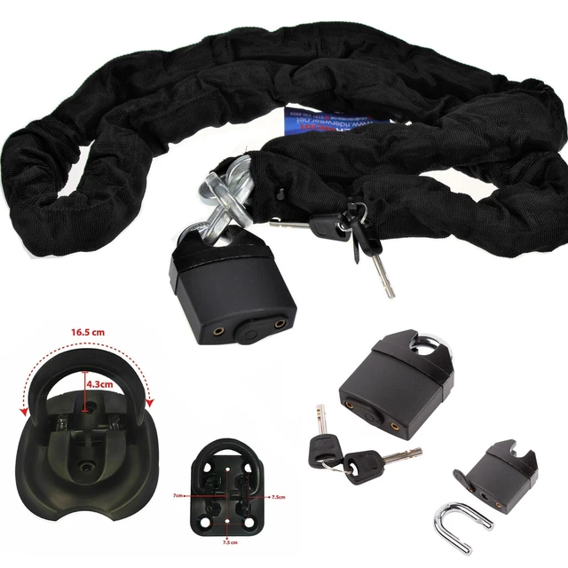 Blocco catena griglia moto 1,8 m + kit ancoraggio parete a terra Triton capovolgimento su