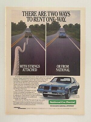 National Car Rental Vintage 1984 Print Ad
