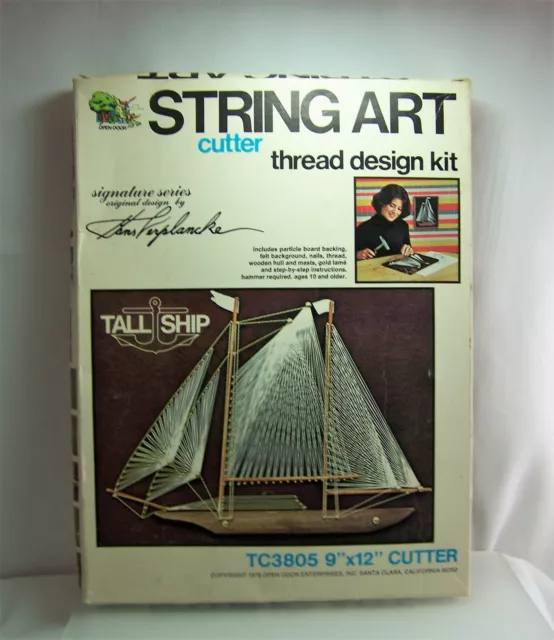 Open Door STRING ART TC3805 Cutter Tall Ship Thread Design Kit  Vtg. 1970s MCM