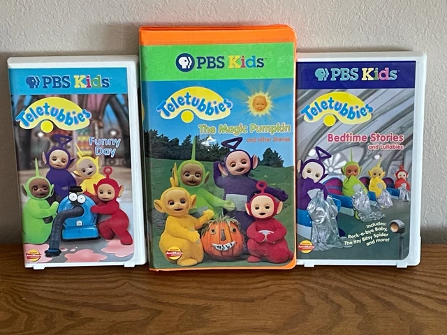 3 PBS KIDS Teletubbies VHS Tapes Lot Funny Day Bedtime Stories Magic ...