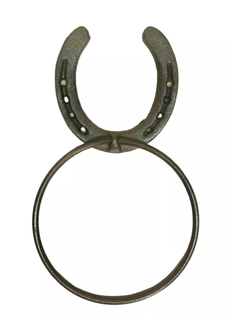 Natural Cast Iron Horseshoe 6" Towel Ring for Bathroom Kitchen western decor