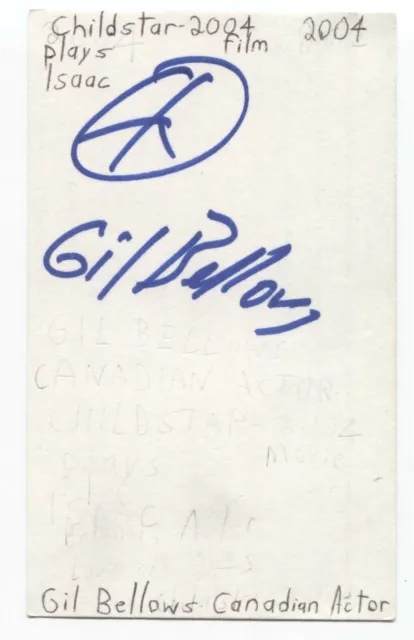 Gil Bellows Signed 3x5 Index Card Autographed Signature Shawshank Redemption