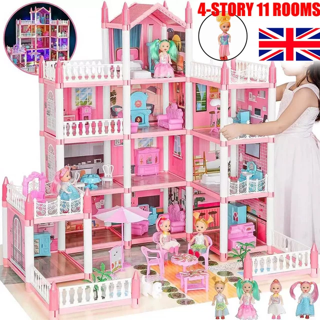 11 ROOMS HUGE Doll house Barbie Doll house With Realistic Lights Gifts