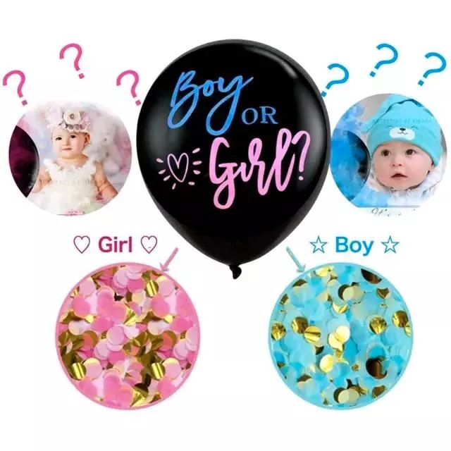 MEGA Bundle Gender Reveal Ballon Girlande Party Babybox girl boy rosa blau 3