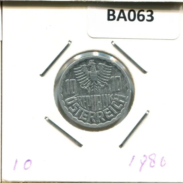 10 GROSCHEN 1980 AUSTRIA Coin #BA063C