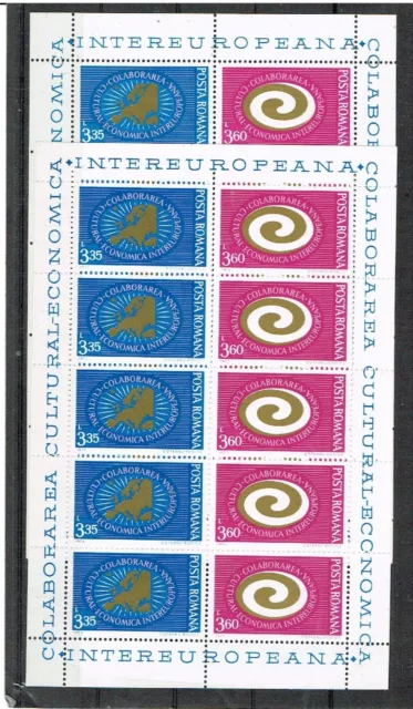 Romania Minr Block 3120 +3121 IN 2 X Sheetlet Mint