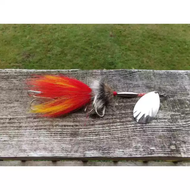 Vintage Salmon Lure Double Hook Spinner