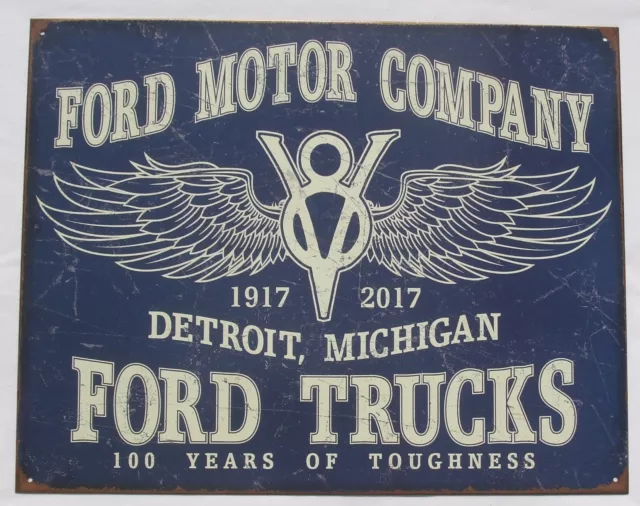 Ford V8 Trucks 1917 - 2017 Jubiläum Motor Company Metall Schild original USA