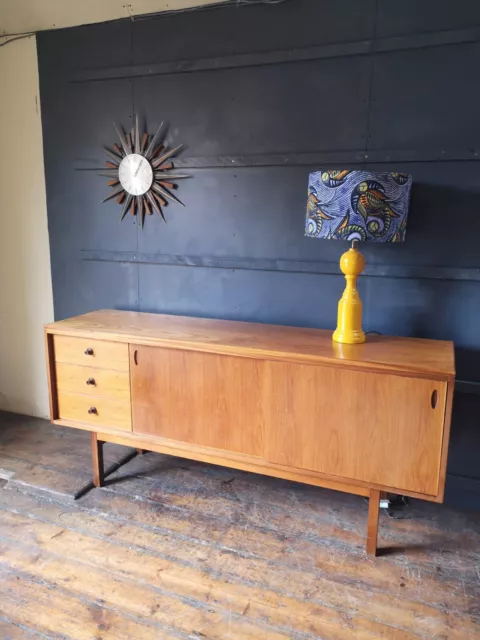 Mid-Century Vintage Large Gordon Russell Of Broadway Walnut & Teak Sideboard