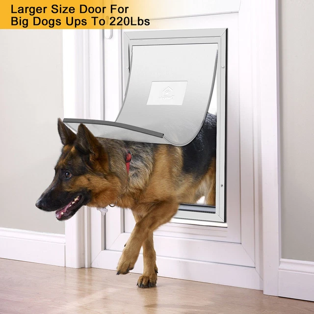 EXTRA LARGE ALUMINUM Pet Door Dog Cat Lockable Flap Screen