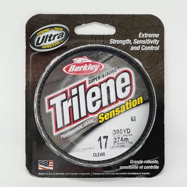 Brand New Berkely Trilene Sensation 17 lb Clear Fishing Line 300 Yards